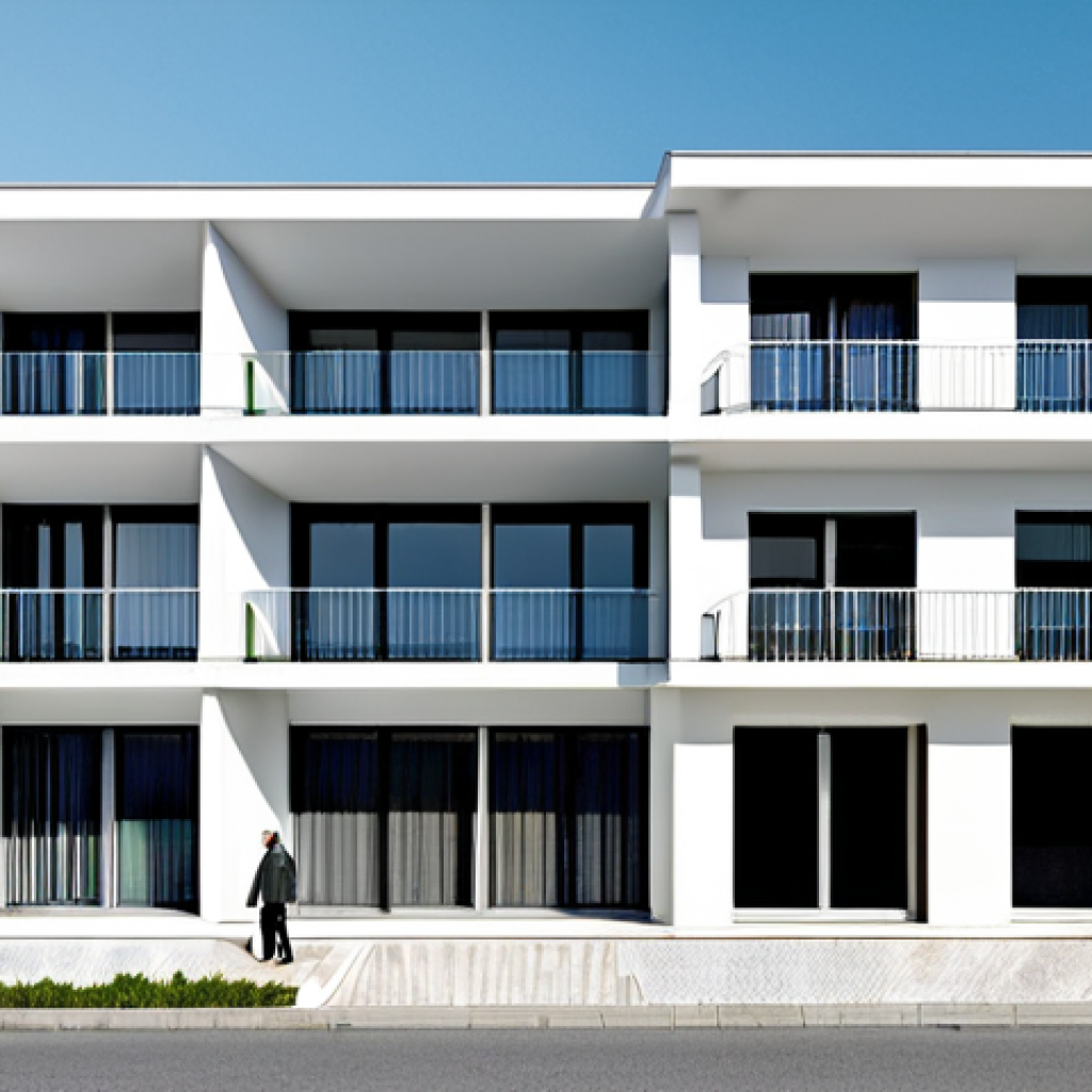 IMI Calculation**

"A brightly lit, clean architectural rendering of a modern Portuguese apartment building, with a superimposed diagram showing the breakdown of IMI calculation factors (VPT, location, tax rate), fully clothed, modest design, safe for work, professional illustration, correct proportions, family-friendly, showcasing responsible homeownership."

**