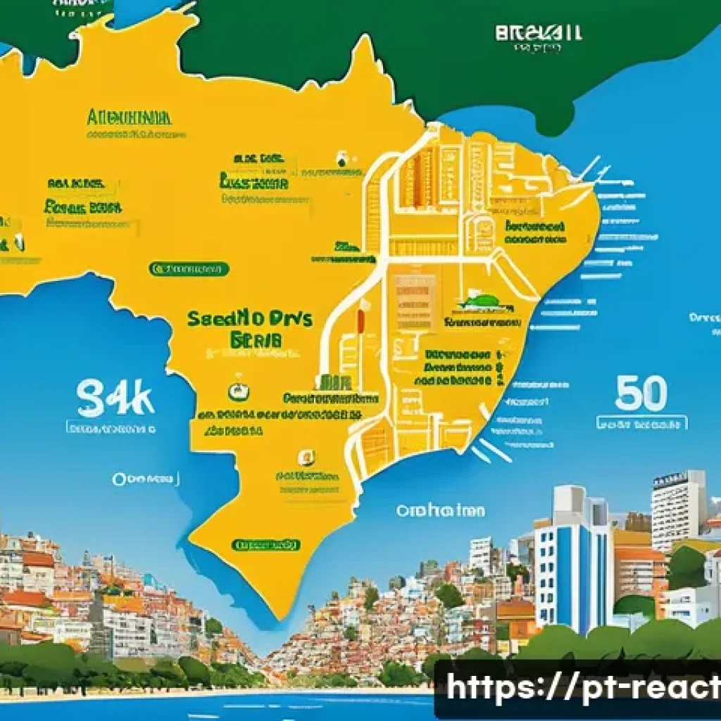 부동산 세금 관리의 효과적인 방법 - A detailed infographic-style image showcasing a map of Brazil highlighting major cities like São Pau...